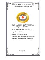 Báo cáo kết quả thực tập dược lâm sàng Địa Điểm bệnh viện phụ sản hà nội