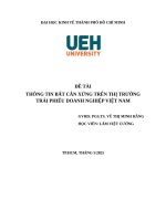 Đề tài thông tin bất cân xứng trên thị trường trái phiếu doanh nghiệp việt nam