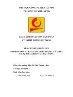 Mô hình hóa và khảo sát chất lượng, và thiết kế bộ Điều khiển của hệ thống