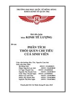 Tiểu luận môn kinh tế lượng Đề tài phân tích thói quen chi tiêu của sinh viên