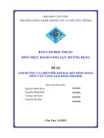 Đề tài Ảnh hưởng của biến Đổi khí hậu Đến Đồng bằng sông cửu long giai Đoạn 2020 2030