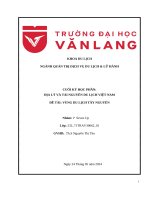 Địa lý và tài nguyên du lịch việt nam Đề tài vùng du lịch tây nguyên