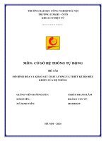 Đề tài mô hình hóa và khảo sát chất lượng và thiết kế bộ Điều khiển của hệ thống