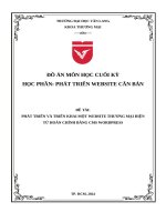 Đề tài phát triển và triển khai một website thương mại Điện tử hoàn chỉnh bằng cms wordpress