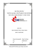 Báo cáo thực hành kỹ thuật thực phẩm bơm và ghép bơm