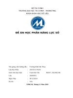 Đề Án học phần năng lực số phân tích dữ liệu trong việc hỗ trợ quản lý và ra quyết Định, Đồng thời minh hoạ cách Ứng dụng các công cụ ms excel vào thực tế