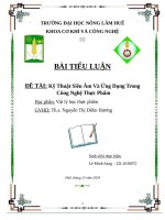 Tiểu luận Đề tài kỹ thuật siêu Âm và Ứng dụng trong công nghệ thực phẩm