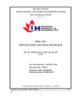 Báo cáo môn kỹ năng xây dựng kế hoạch Đề tài thiết kế và chế tạo xe dò line