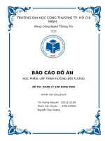 Lập trình hướng Đối tượng Đề tài quản lý sân bóng mini