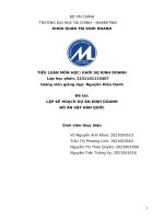 Đề tài lập kế hoạch dự Án kinh doanh Đồ Ăn vặt hàn quốc