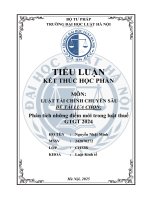 Luật tài chính chuyên sâu Đề tài lựa chọn phân tích những Điểm mới trong luật thuế gtgt 2024