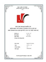 Bài thu hoạch diễn Án môn học kỹ năng cơ bản của luật sư khi tham gia giải quyết các vụ việc dân sự