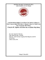 Lớp bồi dưỡng nghiệp vụ sư phạm cho người có bằng cử nhân chuyên ngành phù hợp có nguyện vọng trở thành giáo viên trung học phổ thông   chuyên Đề nghiên cứu khoa học sư phạm Ứng dụng