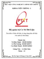 Hệ quản trị cơ sở dữ liệu tìm hiểu về kho dữ liệu và Ứng dụng kho dữ liệu vào quản lý bán hàng