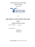 Cơ sở văn hóa việt nam Đề tài  những vấn Đề chung về văn hóa