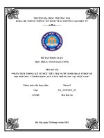 Phân tích thống kê về mức tiêu thụ nước sinhhoạtởmộtsốđịa phương và biến Động giá vàng miếng sjc tại việtnam