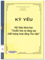 000070080 CHUẨN HÓA HOẠT ĐỘNG TẠI THƯ VIỆN TRƯỜNG ĐẠI HỌC HÀ NỘI VÀ VIỆC ÁP DỤNG TIÊU CHUẨN ISO TRONG QUẢN LÝ CHẤT LƯỢNG THƯ VIỆN