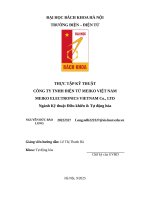 Thực tập kỹ thuật công ty tnhh Điện tử meiko việt nam meiko electronics vietnam co , ltd