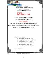 Các yếu tố Ảnh hưởng Đến quyết Định mua mỹ phẩm trên shopee của người tiêu dùng trên Địa bàn tp  Đà nẵng