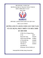 Đường lối của Đảng cộng sản việt nam về xây dựng, phát triển văn hóa thời kỳ Đổi mới