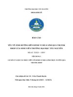 Báo cáo yếu tố Ảnh hưởng Đến hành vi mua sắm qua tiktok shop của sinh viên trường Đại học tây nguyên