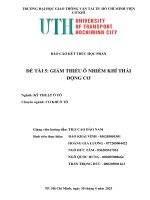 Báo cáo kết thúc học phần Đề tài 5 giảm thiểu Ô nhiễm khí thải Động cơ