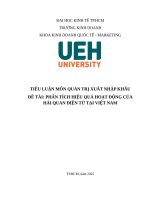 Đề tài phân tích hiệu quả hoạt Động của hải quan Điện tử tại việt nam