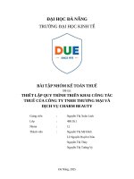 Thiết lập quy trình triển khai công tác thuế của công ty tnhh thương mại và dịch vụ charm beauty