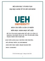 Đề tài Ứng dụng khoa học dữ liệu và công cụ orange vào phân tích các yếu tố dẫn Đến tình trạng nhân viên nghỉ việc