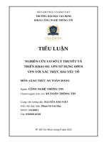 Nghiên cứu cơ sở lý thuyết và triển khai ssl vpn sử dụng open vpn với xác thực hai yếu tố