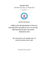 Chiến lược hỗ trợ hành vi tích cực cho trẻ rối loạn phổ tự kỷ của cha mẹ trên Địa bàn huyện văn giang tỉnh hưng yên