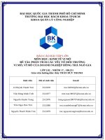 Đề tài phân tích các yếu tố môi trường vi mô, vĩ mô của doanh nghiệp hồng trà ngô gia