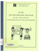 000078568 KỶ YẾU HỘI THẢO KHOA HỌC CHUYÊN ĐỀ (Lần thứ 2 - Năm học 2012-2013) 'Tình hình giảng dạy môn Từ vựng, Ngữ âm tiếng Nhật"