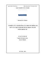 Nghiên cứu Ảnh hưởng của một số thông số kết cấu ghế ngồi Đến rung Động người ngồi trong xe
