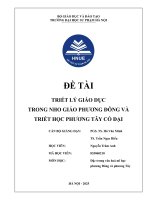 Đề tài triết lý giáo dục trong nho giáo phương Đông và triết học phương tây cổ Đại