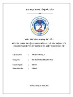 Đề tài thỏa thuận xanh châu Âu và tác Động với doanh nghiệp xuất khẩu của việt nam sang eu