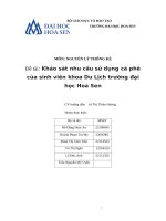 Đề tài khảo sát nhu cầu sử dụng cà phê của sinh viên khoa du lịch trường Đại học hoa sen