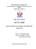 Báo cáo cuối kỳ xử lý Ảnh Đề tài trích xuất thông tin trên thẻ sinh viên