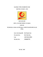 Bài tập lớn môn cơ sở hệ thống tự Động chủ Đề mô hình hóa và khảo sát chất lượng, và thiết kế bộ Điều khiển của hệ thống