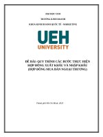 Đề bài quy trình các bước thực hiện hợp Đồng xuất khẩu và nhập khẩu (hợp Đồng mua bán ngoại thương)