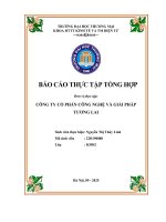 Báo cáo thực tập tổng hợp Đơn vị thực tập công ty cổ phần công nghệ và giải pháp tương la