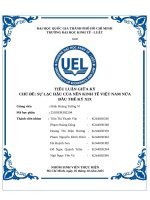 Tiểu luận giữa kỳ chủ Đề sự lạc hậu của nền kinh tế việt nam nửa Đầu thế kỷ xix