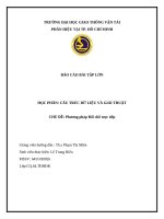 Báo cáo bài tập lớn học phần cấu trúc dữ liệu và giải thuật chủ Đề phương pháp Đổi chỗ trực tiếp