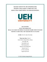 Đề bài lựa chọn sản phẩm của doanh nghiệp, phân tích môi trường vi môvĩ mô, mức Độ hấp dẫn của ngành