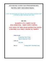 Nghiên cứu chiết xuất polyphenol   hợp chất chống oxy hóa từ nha Đam nhằm Ứng dụng làm phụ gia thực phẩm tự nhiên