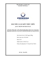 Phân tích và Đề xuất giải pháp phòng ngừa rủi ro trong hoạt Động kinh doanh lưu trú tại intercontinental danang sun peninsula resort