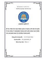 Phân tích hoạt Động quản lý mạng lưới vận tải quốc tế của công ty transimex trong xuất khẩu hàng thực phẩm của cholimex sang thị trường trung quốc