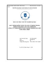 QUY TRÌNH KIỂM TOÁN TÀI SẢN CỐ ĐỊNH TRONG KIỂM TOÁN BÁO CÁO TÀI CHÍNH DO CÔNG TY TNHH KIỂM TOÁN CROWE HORWATH VIỆT NAM THỰC HIỆN