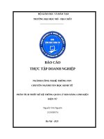 Báo cáo thực tập doanh nghiệp  phân tích thiết kế hệ thống quản lý bán hàng linh kiện Điện tử