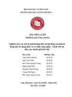 Nghiên cứu các yếu tố Ảnh hưởng Đến sự hài lòng của khách hàng khi sử dụng dịch vụ xe Điện công nghệ   xanh sm tại khu vực thành phố hà nội